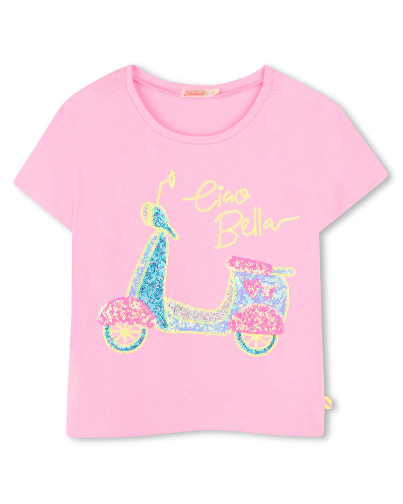 Girls Pink Scooter T-Shirt