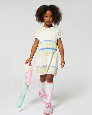 
  
    Billieblush
  
 Girls Ivory Knit Striped Dress