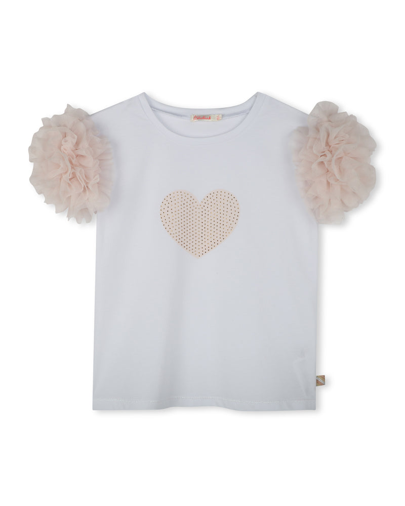 Girls White Heart T-Shirt