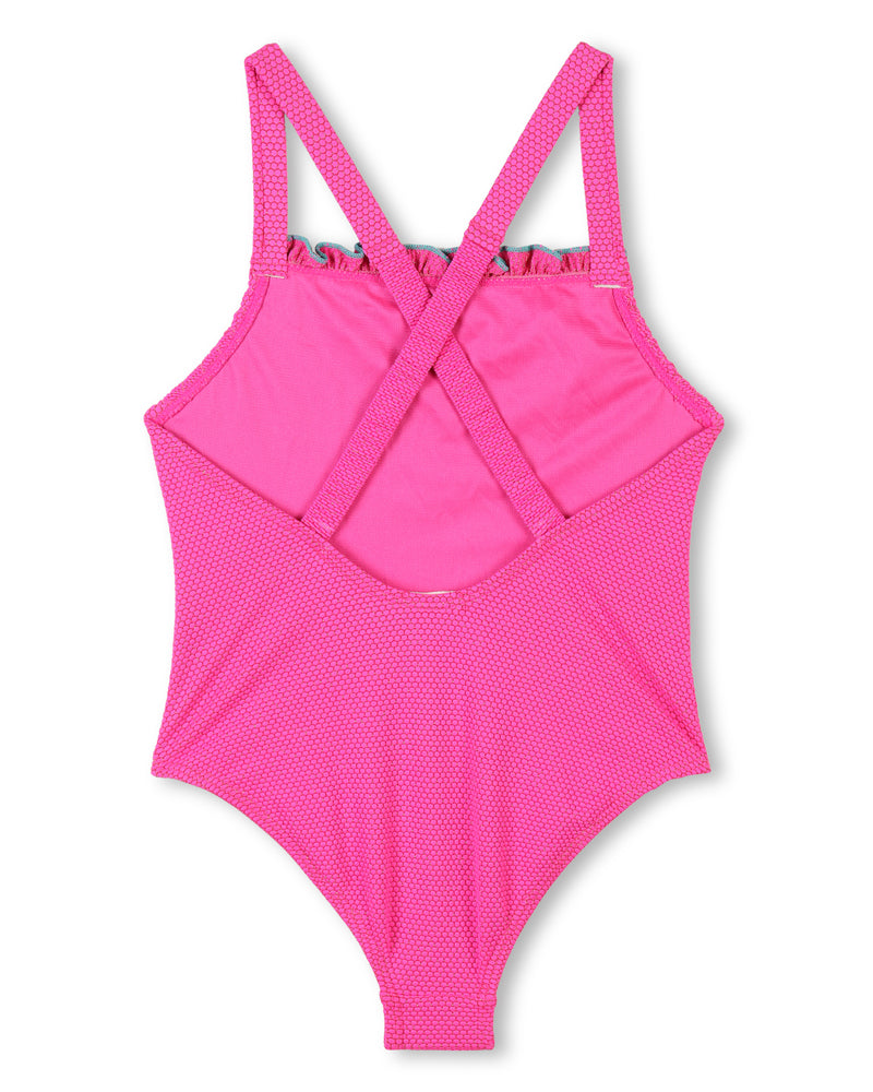 Girls Pink Glitter Swimsuit