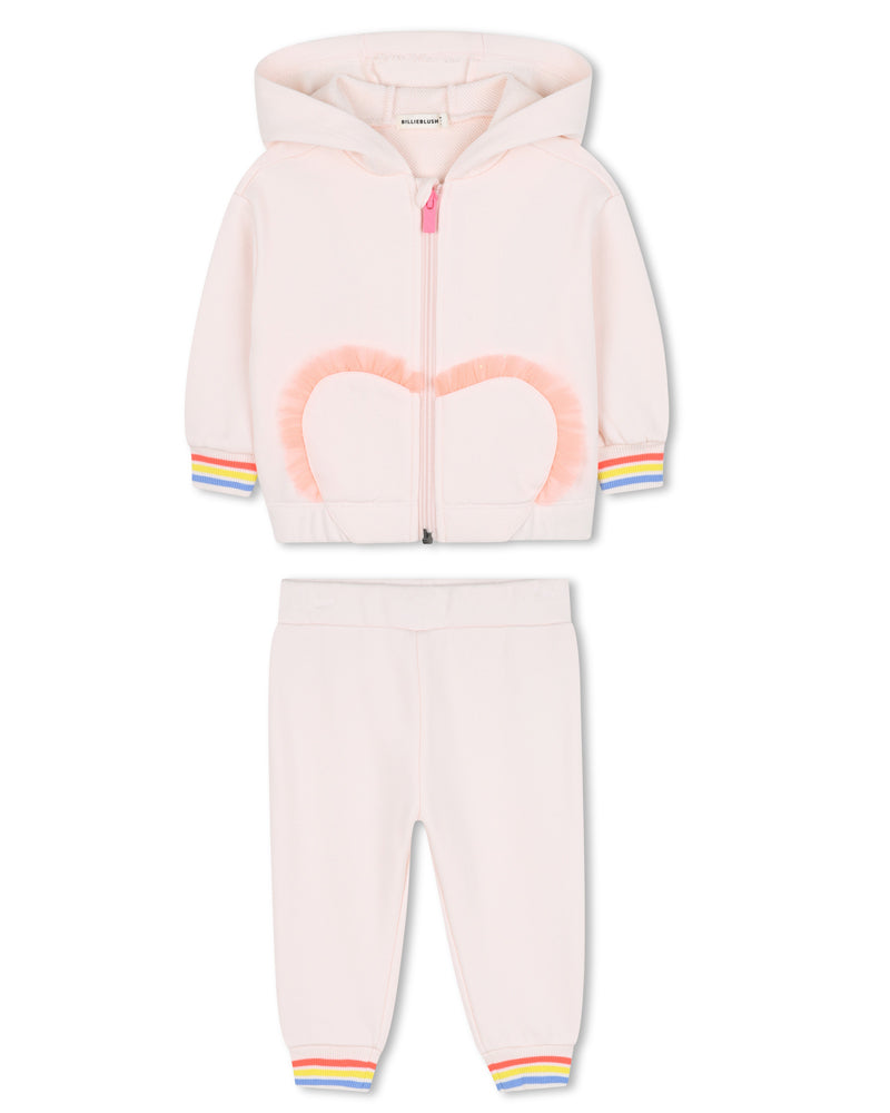 Baby Girls Pink Heart Tracksuit