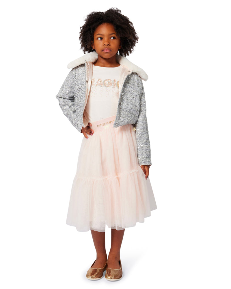 Girls Pink Mesh Skirt