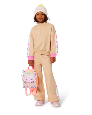 
  
    Billieblush
  
 Girls Beige Sequin Stripes Sweatshirt