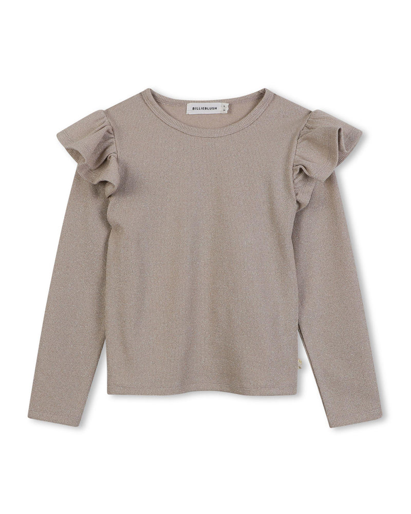 Girls Gold Ruffle Top