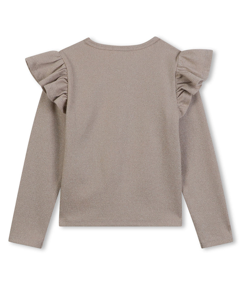 Girls Gold Ruffle Top