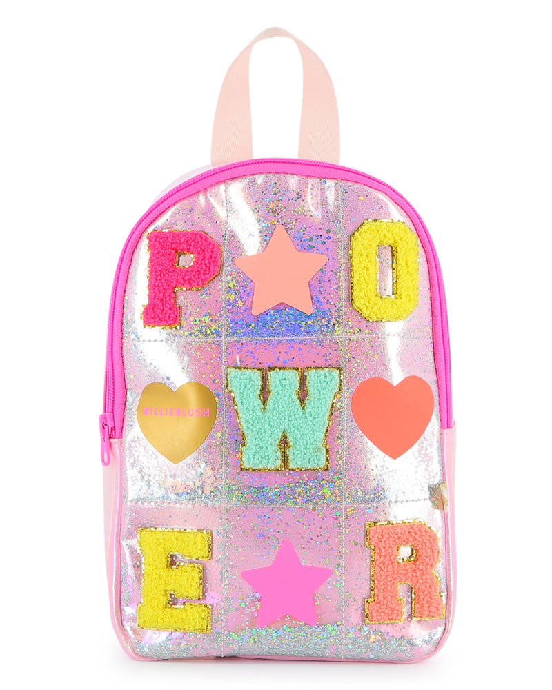 Girls Pink Glitter Backpack
