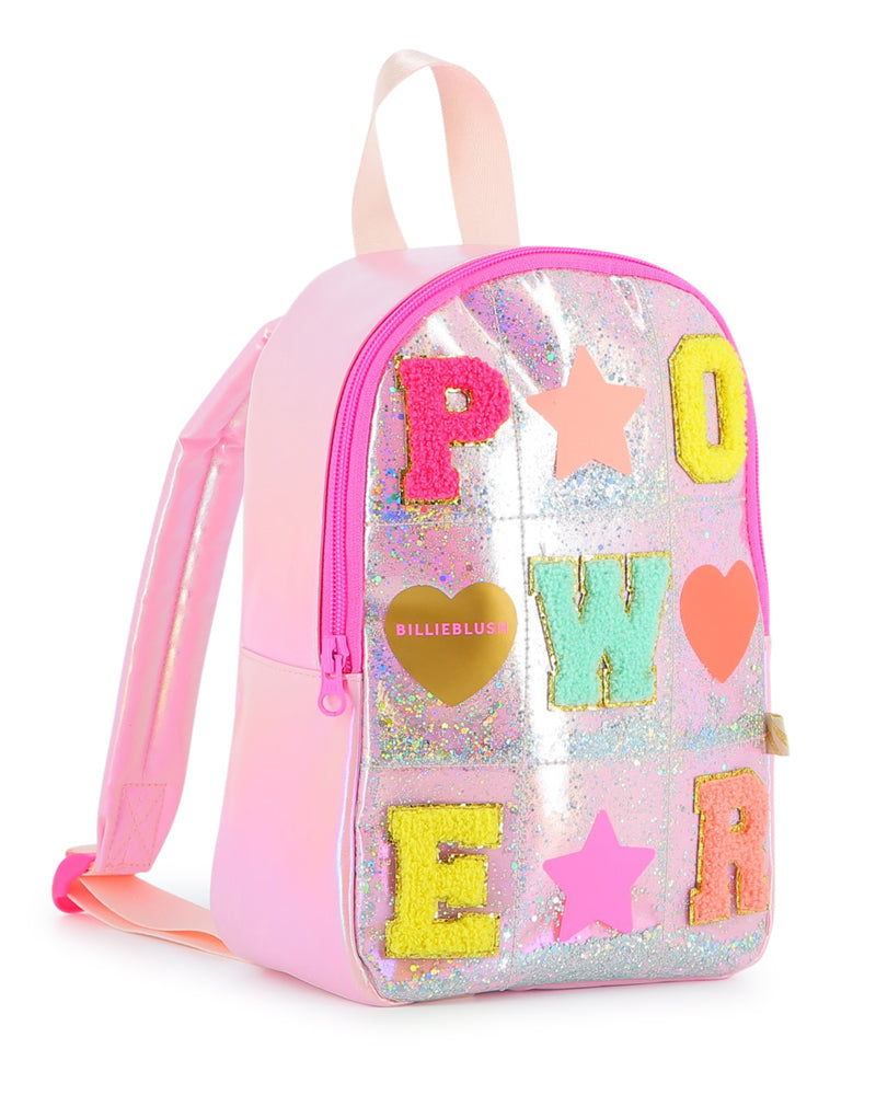 Girls Pink Glitter Backpack