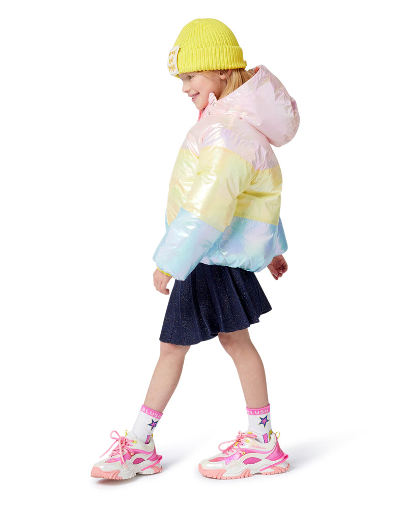 Girls Navy Knit Pleated Skirt