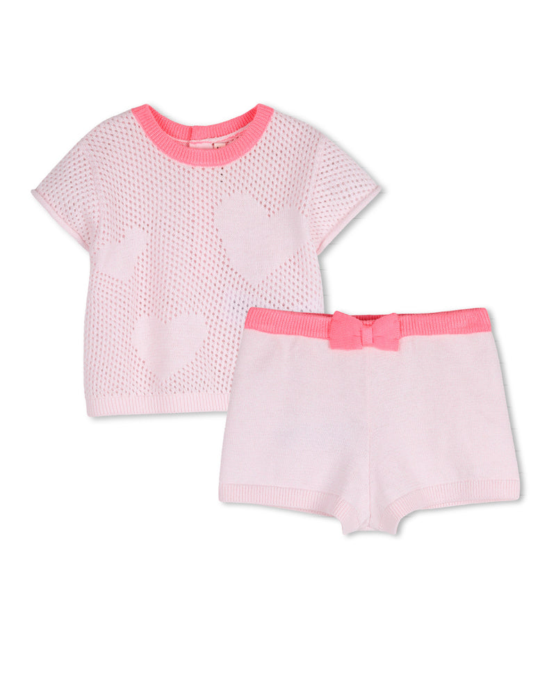 
  
    Billieblush
  
 Baby Girls Pink Knit Top & Short Set
