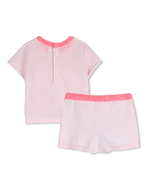 
  
    Billieblush
  
 Baby Girls Pink Knit Top & Short Set