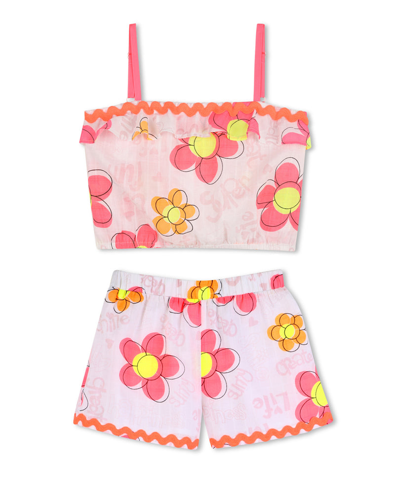 
  
    Billieblush
  
 Girls White Flower Tank & Short Set