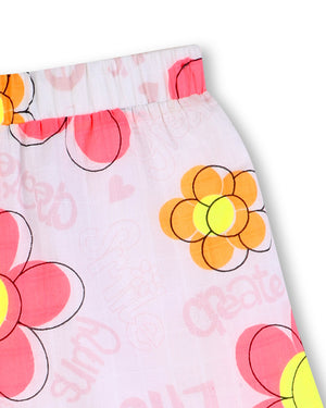 
  
    Billieblush
  
 Girls White Flower Tank & Short Set