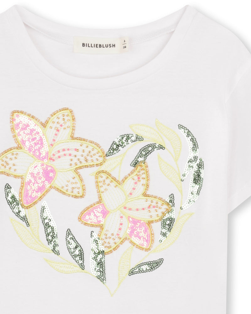 
  
    Billieblush
  
 Girls White Floral T-Shirt