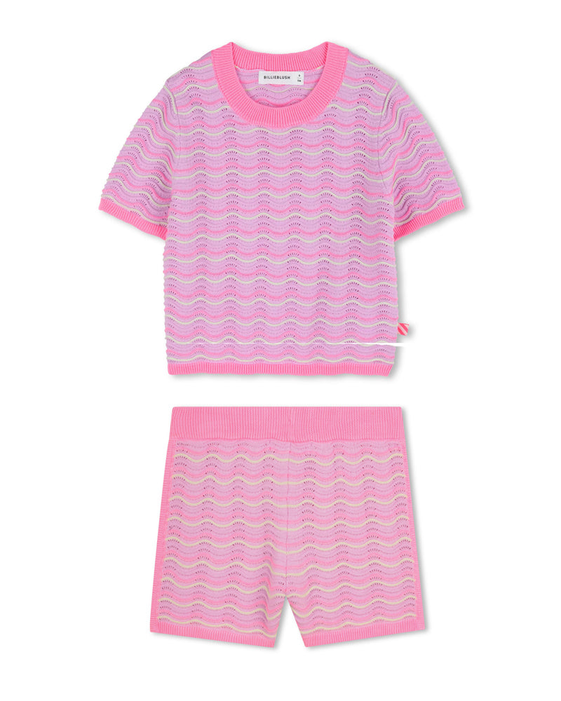 
  
    Billieblush
  
 Girls Purple Crochet Knit Set