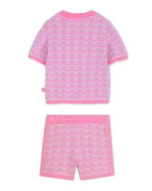 
  
    Billieblush
  
 Girls Purple Crochet Knit Set