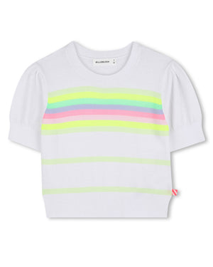 
  
    Billieblush
  
 Girls White Knit Striped Top