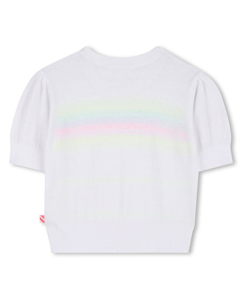 
  
    Billieblush
  
 Girls White Knit Striped Top