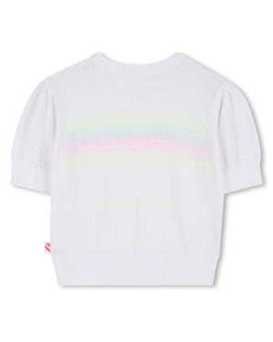 
  
    Billieblush
  
 Girls White Knit Striped Top