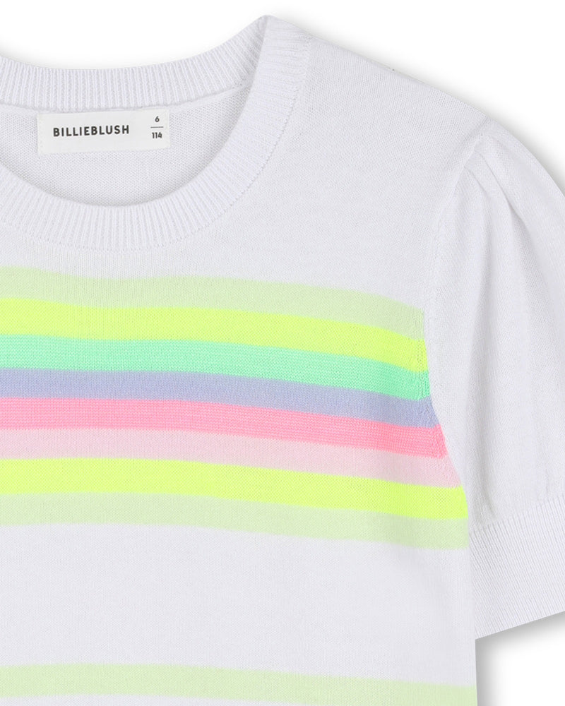 
  
    Billieblush
  
 Girls White Knit Striped Top