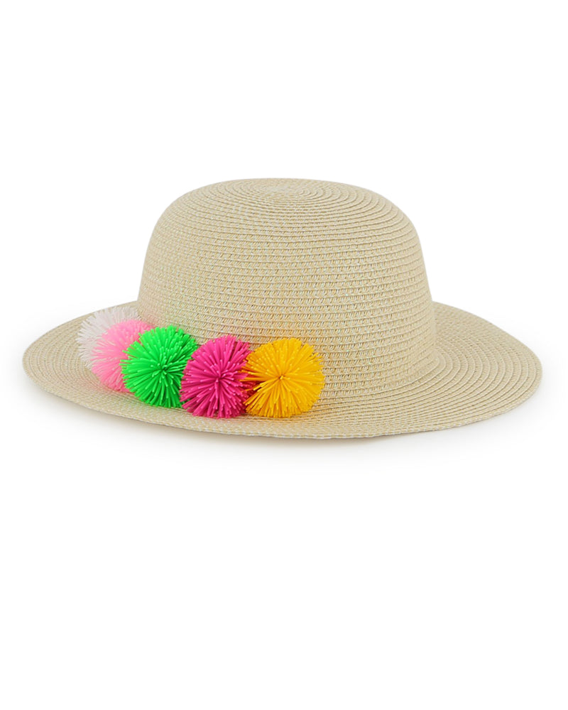 
  
    Billieblush
  
 Girls Biege Pompom Sun Hat