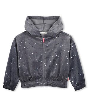 
  
    Billieblush
  
 Girls Grey Sequin Velvet Sweater