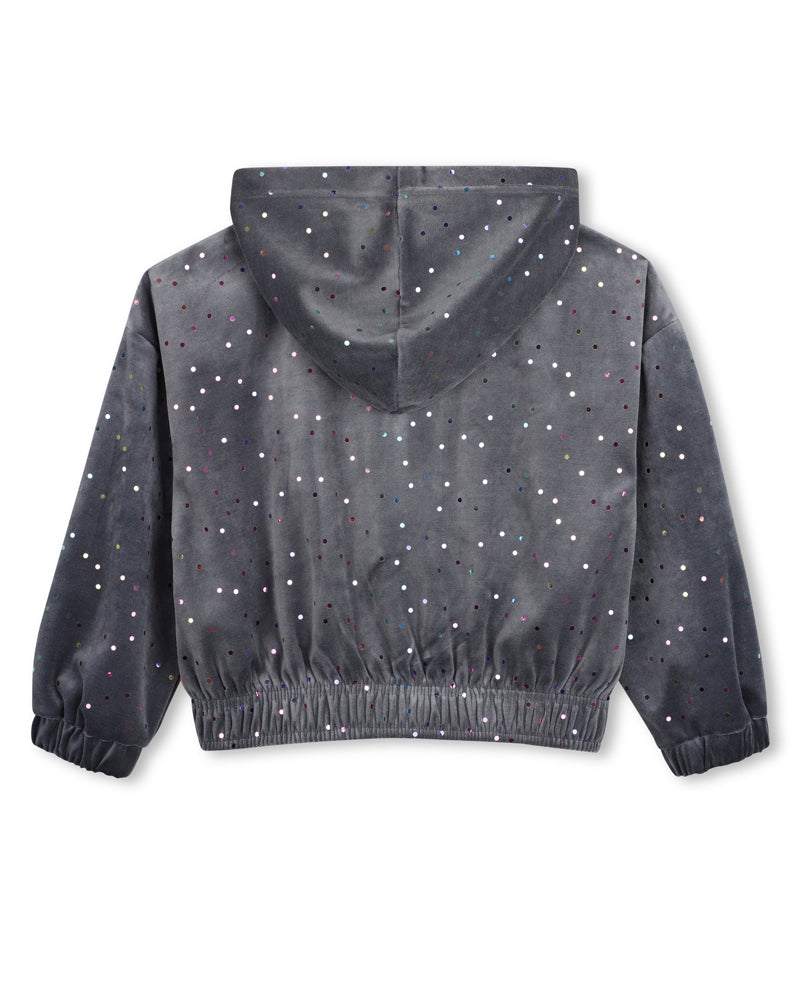 
  
    Billieblush
  
 Girls Grey Sequin Velvet Sweater
