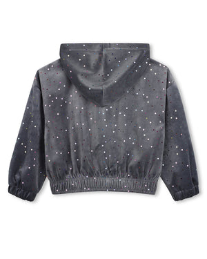 
  
    Billieblush
  
 Girls Grey Sequin Velvet Sweater