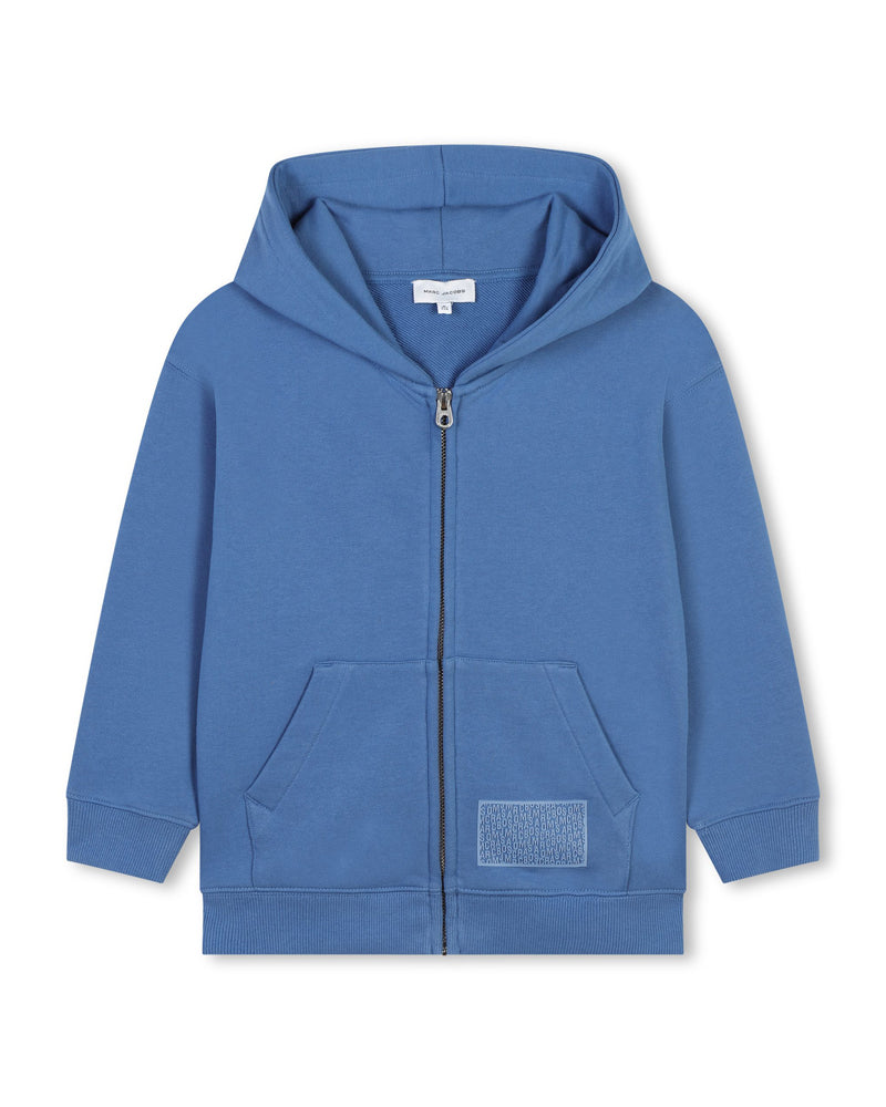 Boys Blue Zip Cotton Hoodie