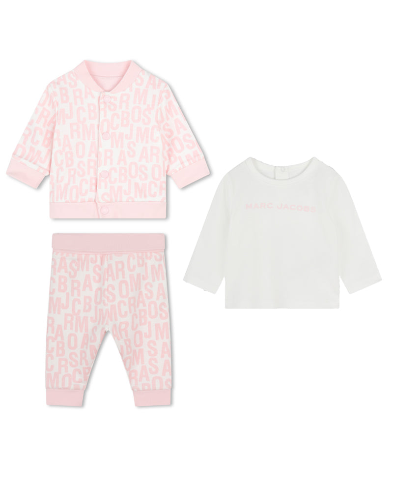 Baby Girls Pink 3 Piece Tracksuit Set