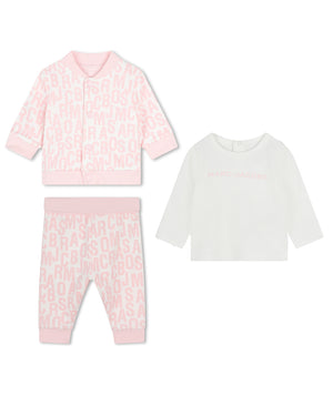 
  
    Marc
  
    Jacobs
  
 Baby Girls Pink 3 Piece Tracksuit Set