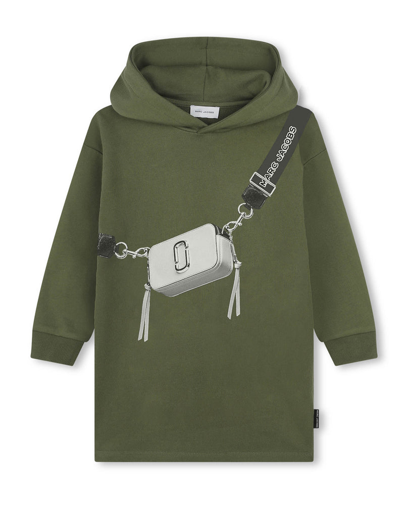 Girls Green Hooded Sweater Dress