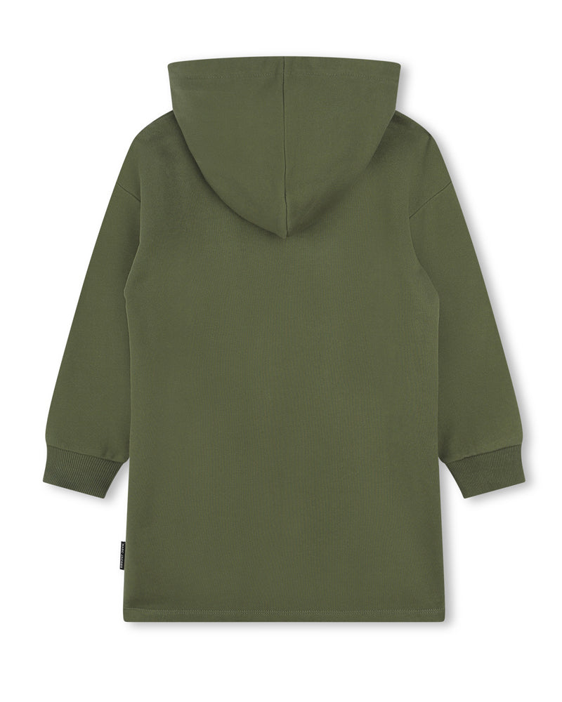 Girls Green Hooded Sweater Dress