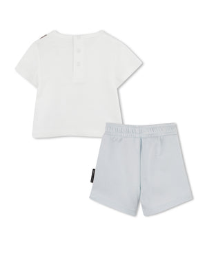 
  
    Marc
  
    Jacobs
  
 Baby Boys White Belt Bag T & Short Set