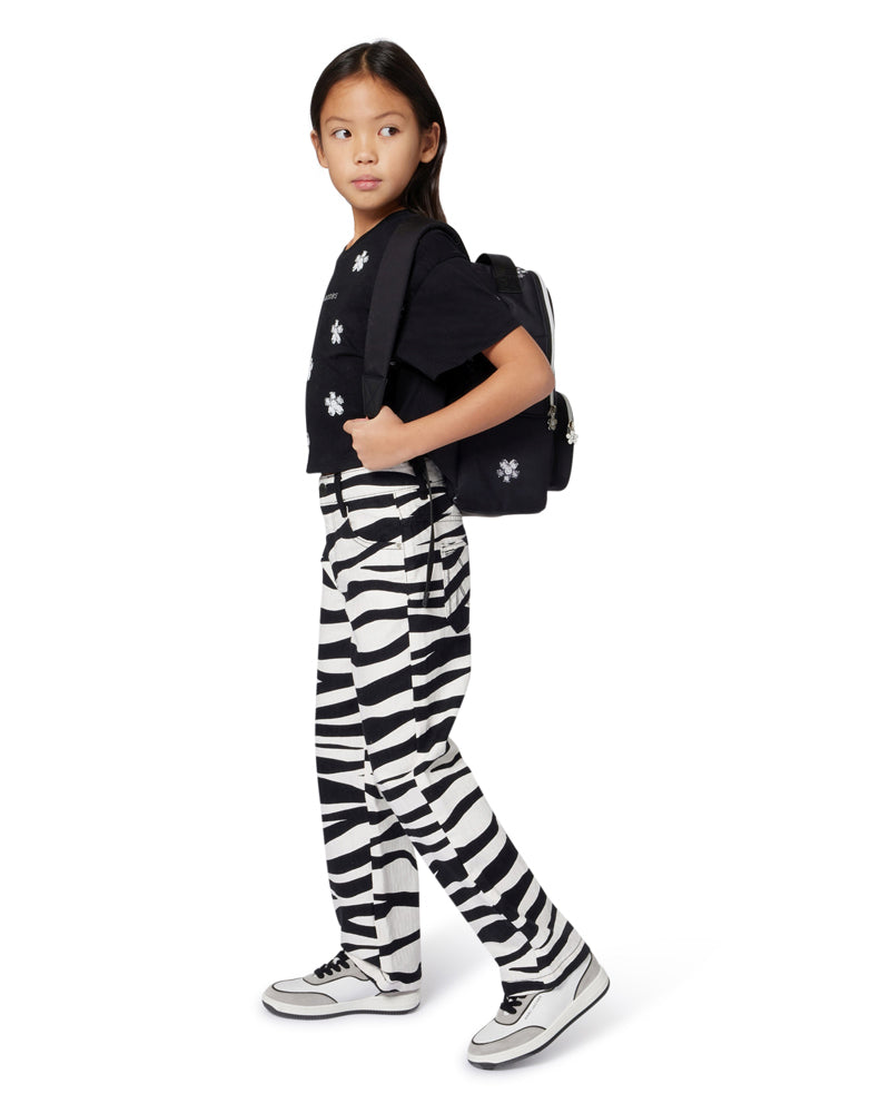 Girls Black Daisy Backpack