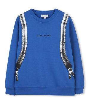 
  
    Marc
  
    Jacobs
  
 Boys Blue Graphic Backpack Sweatshirt