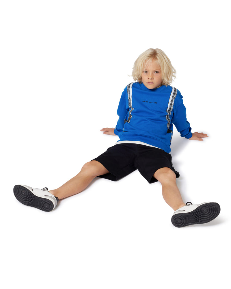 Boys Blue Graphic Backpack Sweatshirt