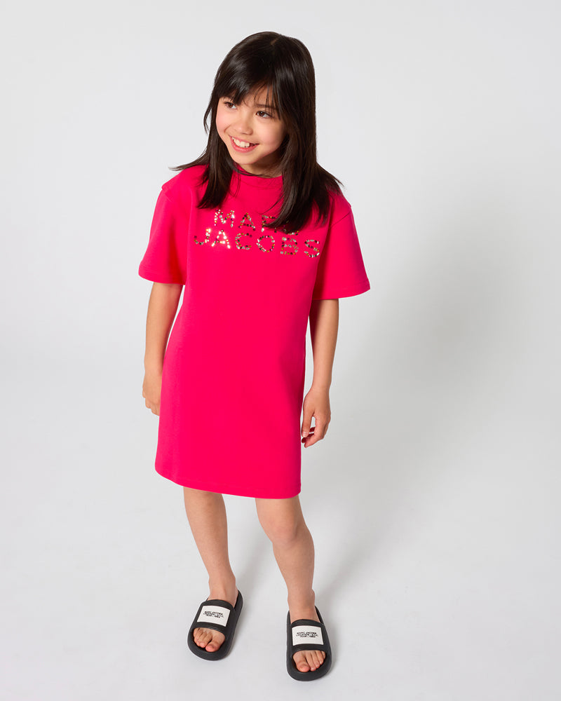 
  
    Marc
  
    Jacobs
  
 Girls Fuchsia Crystal Logo Dress