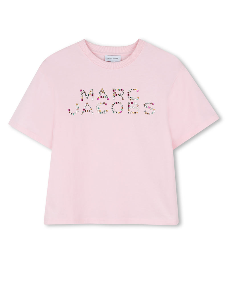 
  
    Marc
  
    Jacobs
  
 Girls Pink Crystal Logo T-Shirt