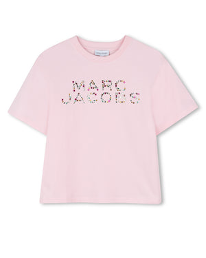 
  
    Marc
  
    Jacobs
  
 Girls Pink Crystal Logo T-Shirt