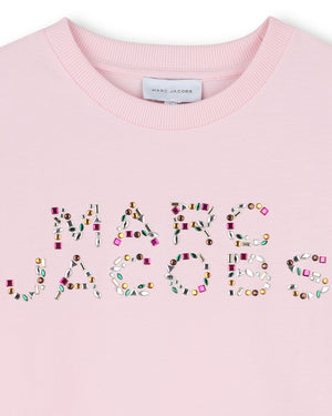 
  
    Marc
  
    Jacobs
  
 Girls Pink Crystal Logo T-Shirt