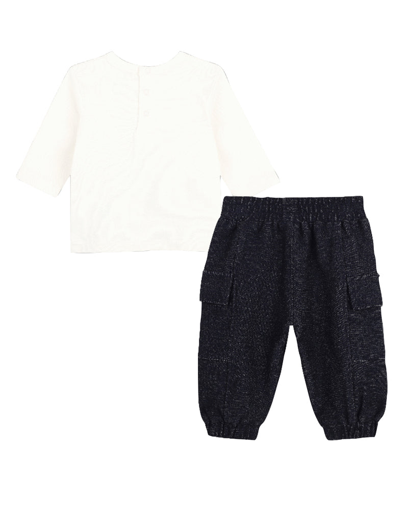 
  
    Marc
  
    Jacobs
  
 Baby Boys Popcorn White/Blue Top & Pant Set