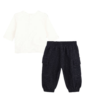 
  
    Marc
  
    Jacobs
  
 Baby Boys Popcorn White/Blue Top & Pant Set