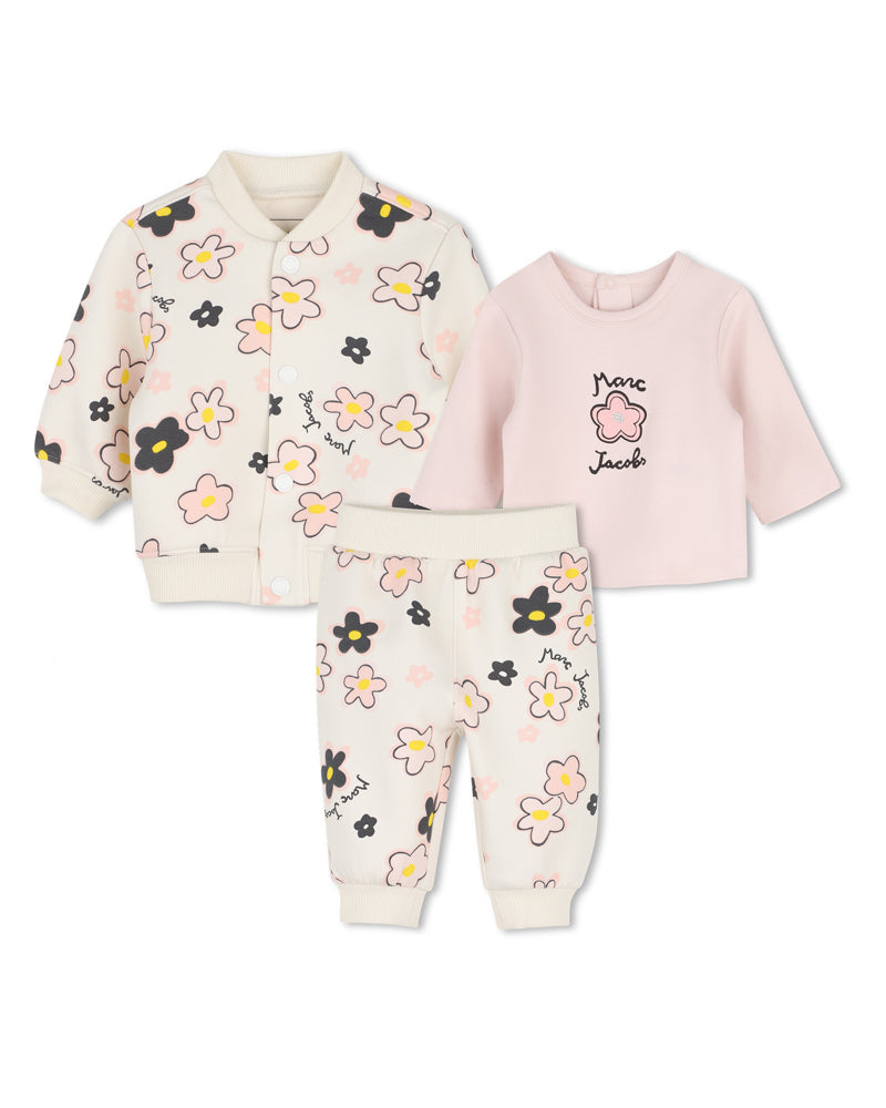 
  
    Marc
  
    Jacobs
  
 Baby Girls White/Pink Daisy Tracksuit Set
