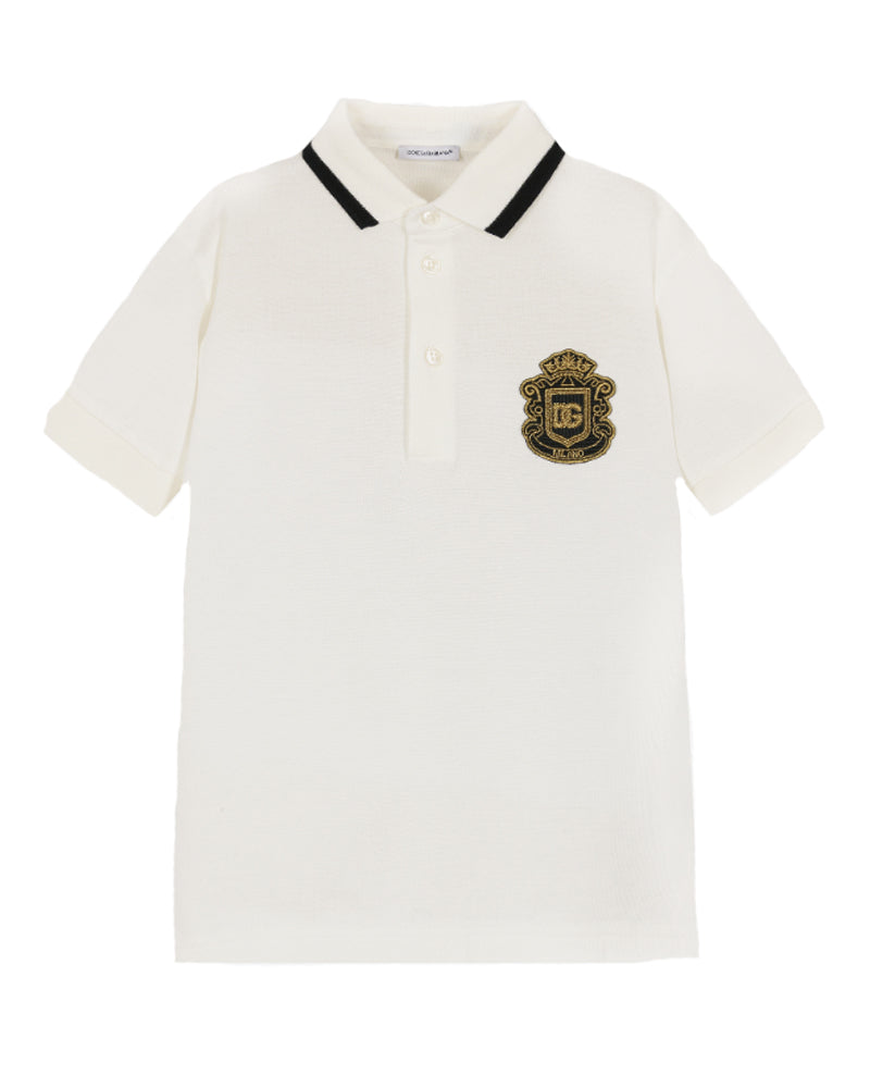 
  
    Dolce
  
    &
  
    Gabbana
  
 Boys White DNA Crest Polo