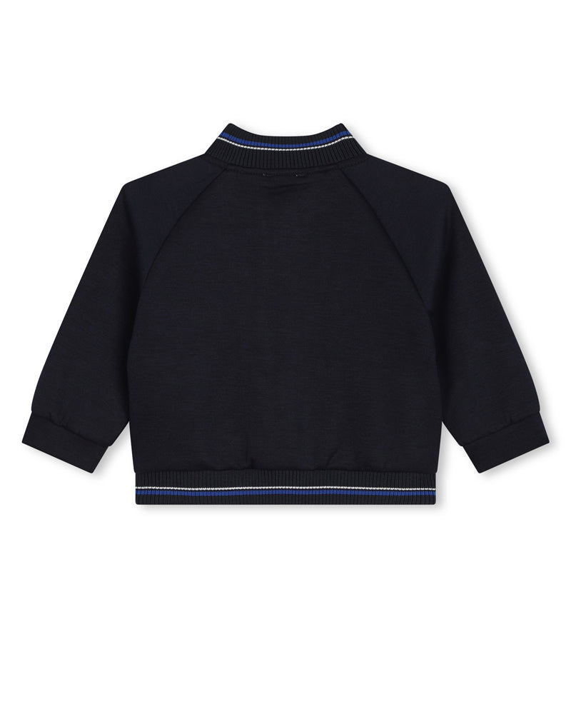 Boys Navy Zip Up Cardigan
