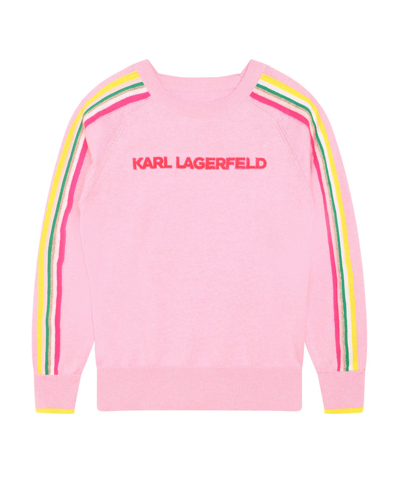 Karl Lagerfeld Kids Girls Pink Knit Sweater