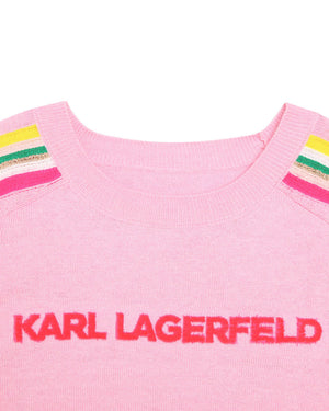 
  
    Karl
  
    Lagerfeld
  
    Kids
  
 Girls Pink Knit Sweater