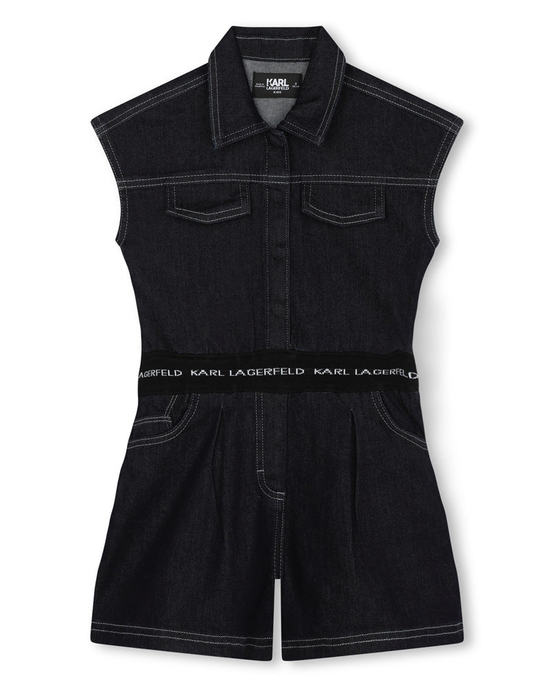 Girls Blue Denim Romper