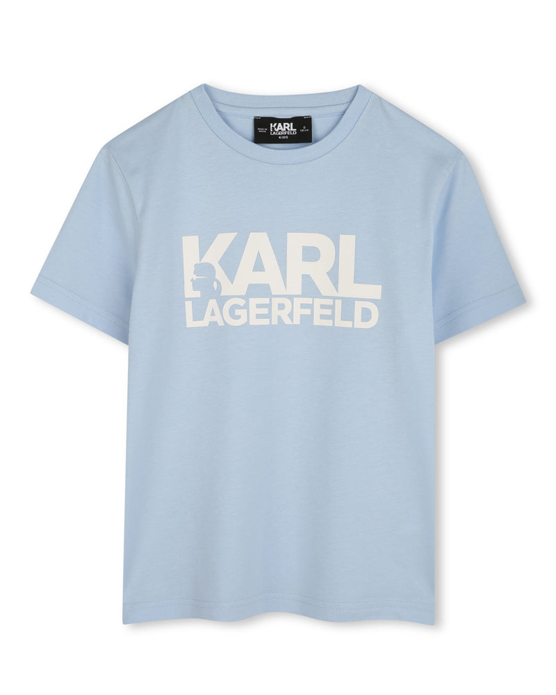 Boys Blue Cotton Logo T-Shirt
