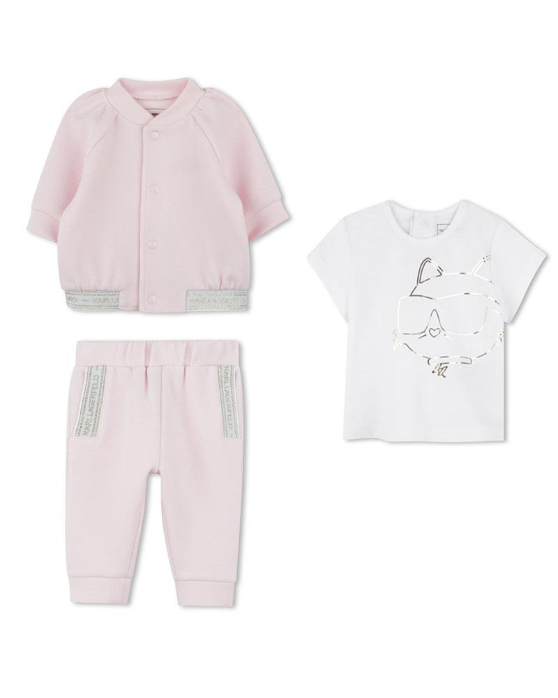 Baby Girls Pink Tracksuit Set